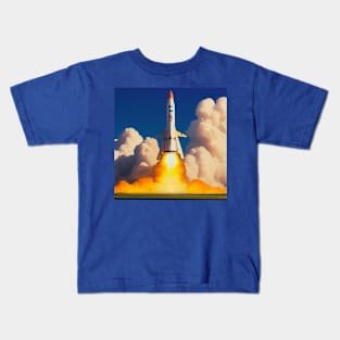 Vintage Space Rocket Launch Kids T-Shirt